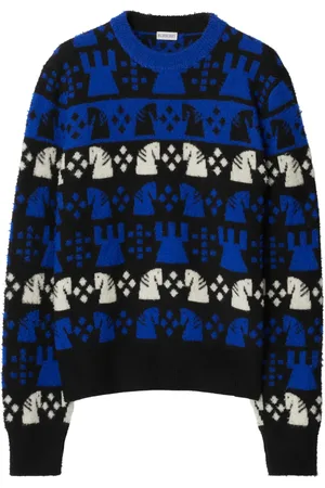 Burberry Chess intarsia wool-blend jumper