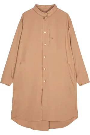 Issey Miyake Collarless button-down shirt