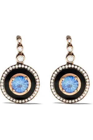 SELIM MOUZANNAR 18kt rose gold diamond sapphire Mina earrings