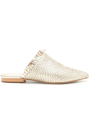 Sarah Chofakian Interwoven leather mules