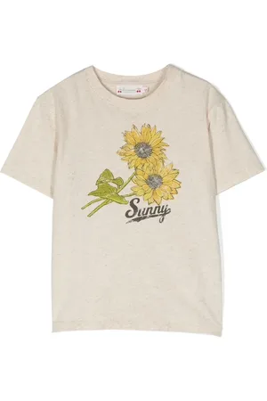BONPOINT Sunflower-print cotton-linen T-shirt