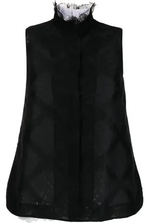 SHIATZY CHEN Lace-trim sleeveless shirt