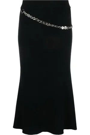 Paco rabanne Chain-detail ribbed-knit skirt
