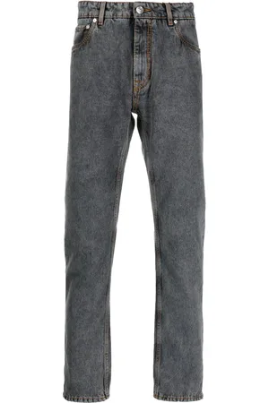 Etro Logo-embroidered tapered jeans
