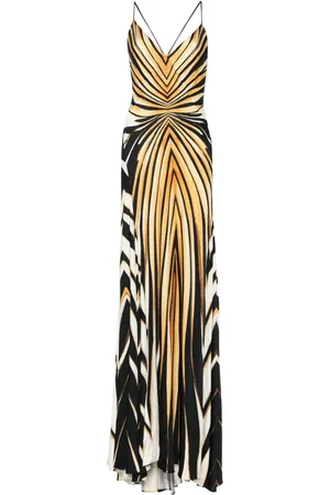 Roberto Cavalli Ray Of Gold-print maxi dress