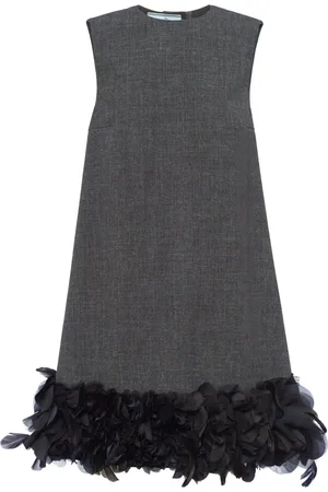 Prada Feather-detail mini dress