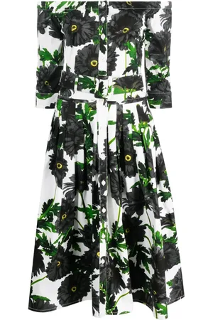 SAMANTHA SUNG Audrey floral print pleated dress