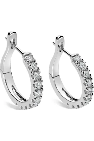 Leo Pizzo 18kt white gold diamond hoop earrings