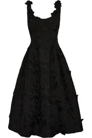 Oscar de la Renta Orchid embroidered guipure midi dress