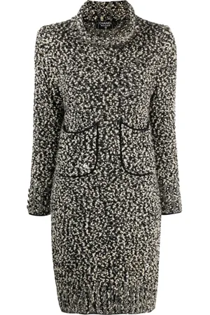 CHANEL 1994 roll-neck two-tone minidress