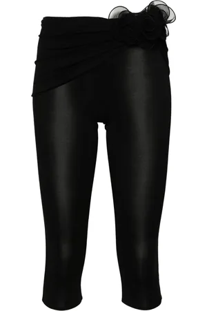 MAGDA BUTRYM Floral-appliqué cropped leggings