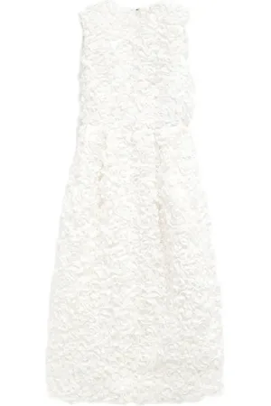 Comme des Garçons Floral-appliqué midi dress