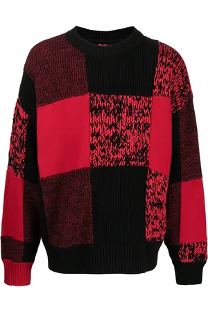 SACAI Checked round-neck jumper