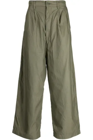 Comme des Garçons Pleated cotton cropped trousers