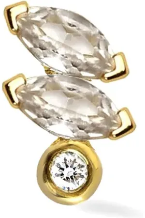 Lark & Berry 14kt yellow Veto diamond and sapphire earring