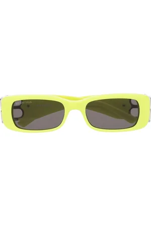 Balenciaga Logo-plaque rectangle-frame sunglasses
