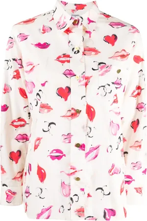 CHANEL 1990-2000s lipstick-print cotton shirt