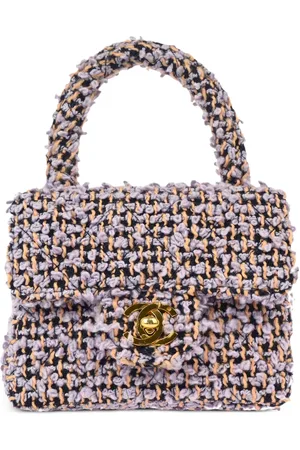 CHANEL 1990-2000s micro tweed Classic Flap tote bag