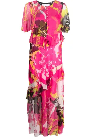 PRABAL GURUNG Botanical-print silk dress