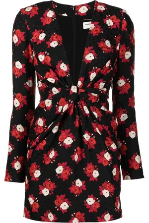 Saint Laurent Plunging V-neck mini dress