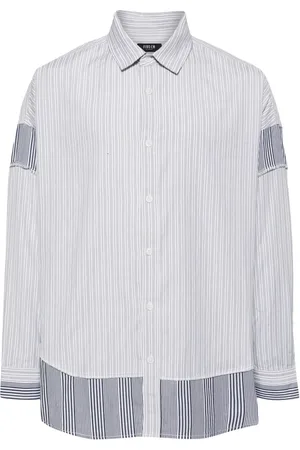 FIVE CM Striped panelled cotton shirt