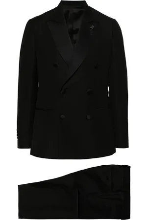 LARDINI Double-breasted wool-blend suit