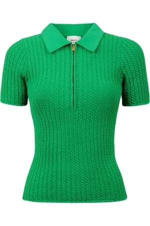 Bally Cable-knit zipped polo shirt