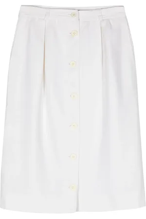 VALENTINO GARAVANI 1970s button-up linen skirt