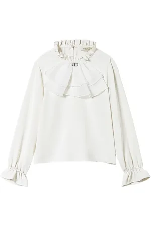 Twin-Set Jabot collar crepe de chine blouse