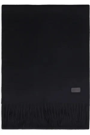 Saint Laurent Logo-patch cashmere scarf