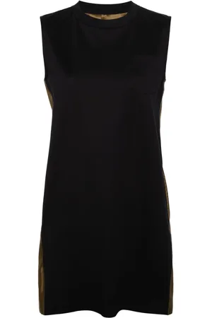 SACAI Pleat-detail cotton minidress