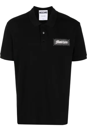 Moschino Logo-patch short-sleeve cotton polo shirt