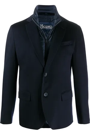 HERNO Padded-detail single-breasted blazer