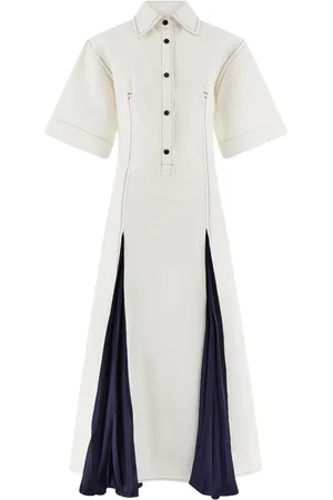 Salvatore Ferragamo Satin-inlay shirtdress