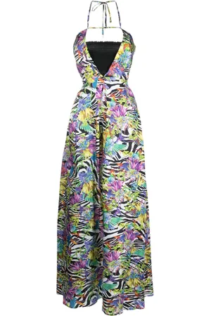 Roberto Cavalli Printed halterneck maxi dress