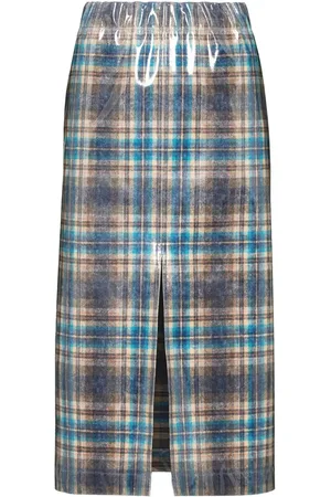 Maison Margiela X Pendleton checked lacquered skirt
