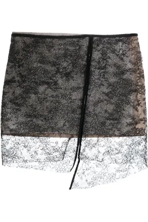 Nué Notes Lace overlay asymmetric skirt