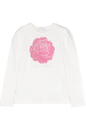 MONNALISA Floral-appliqué stretch-cotton sweatshirt