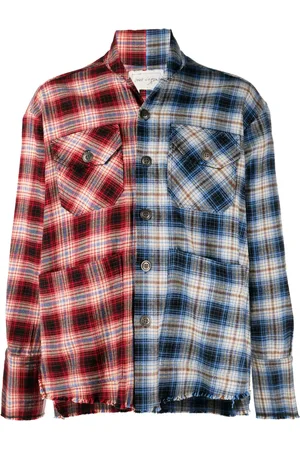 GREG LAUREN Check-pattern cotton shirt