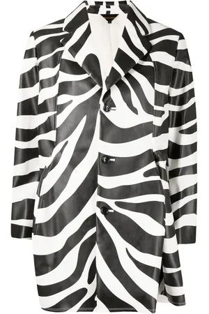 Comme des Garçons Zebra-print single-breasted coat