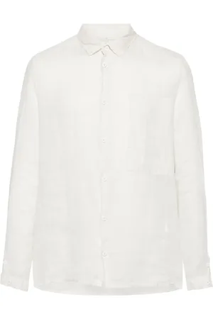 TRANSIT Straight-collar linen shirt