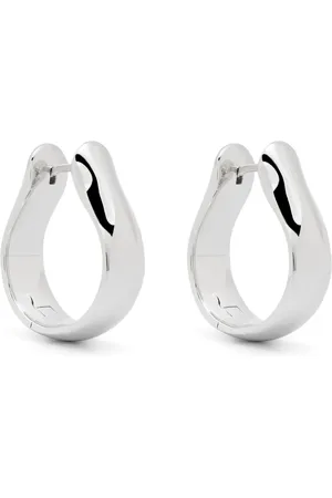 TOM WOOD Large Oyster hoop-design earrings