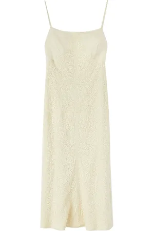 Jil Sander Lace-embroidery square-neck midi dress