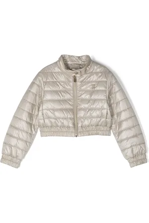 HERNO Metallic cropped padded jacket