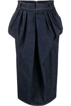 Maison Margiela Pleated denim skirt