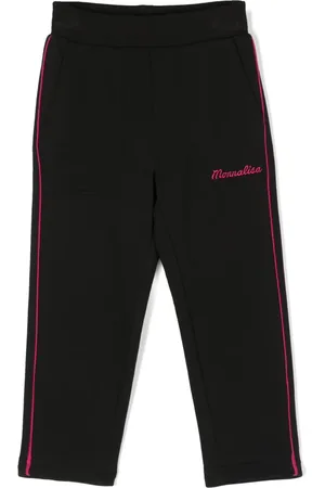 MONNALISA Embroidered-logo cotton-blend trousers