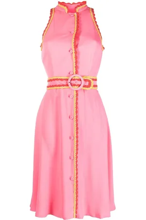 Moschino Belted-waist sleeveless dress