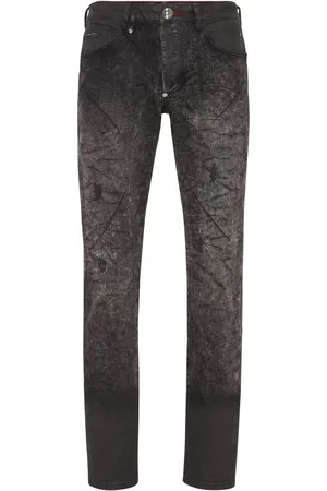 Philipp Plein Logo-appliqué straight-leg jeans