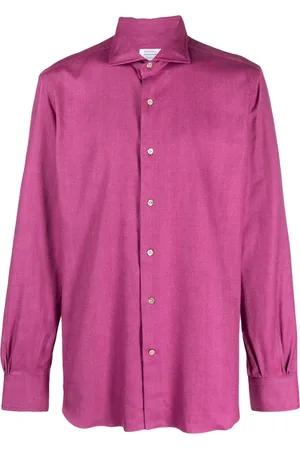 MAZZARELLI Cutaway-collar cotton-blend shirt