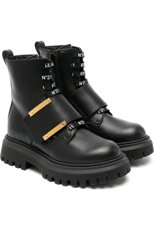 Nº21 Logo-plaque leather ankle boots